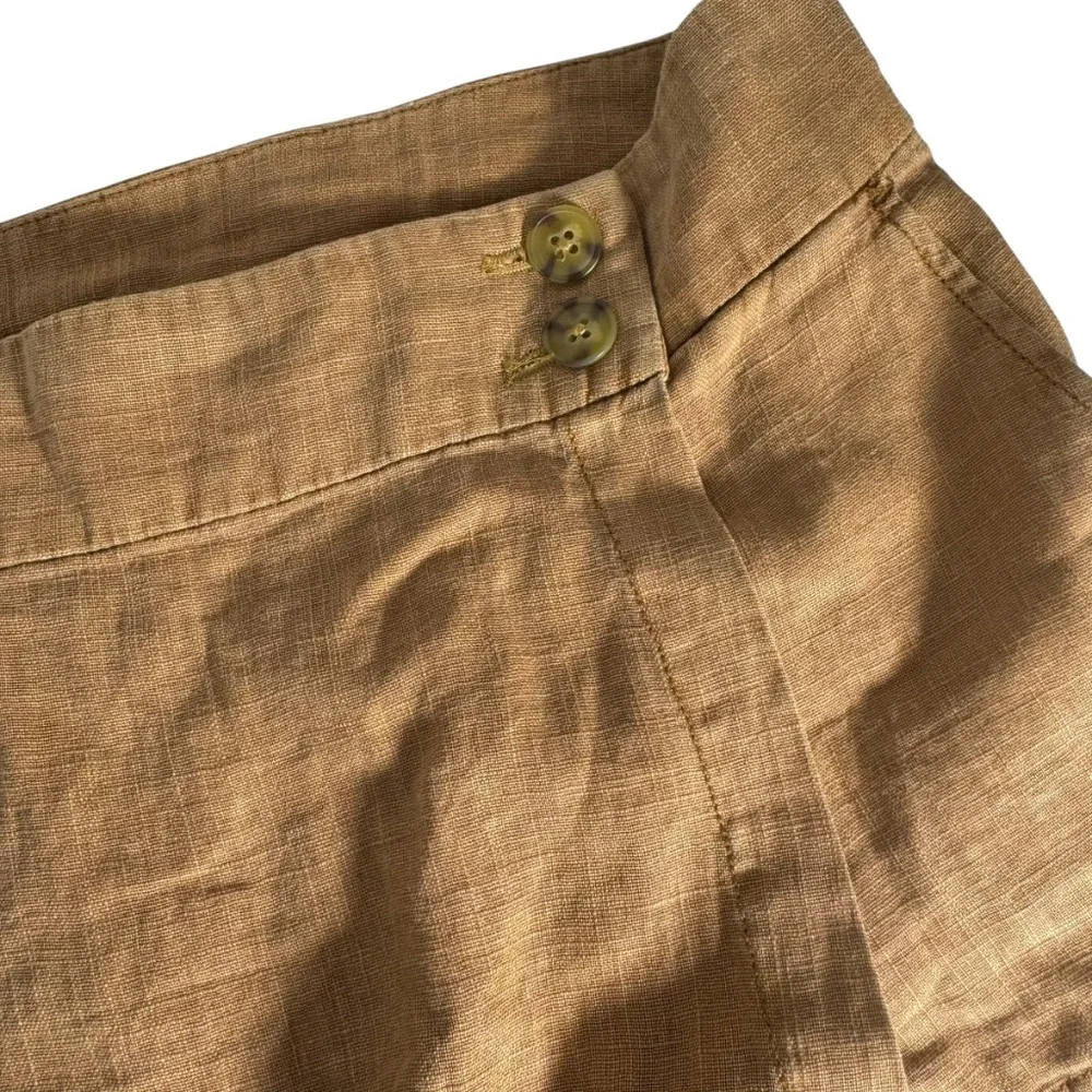 Free People Johanna NWT Brpown Sugar Linen Skort‎ Sz 10